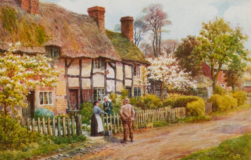 أكواخ في Welford على آفون ، وارويكشاير بواسطة ألفريد روبرت كوينتون