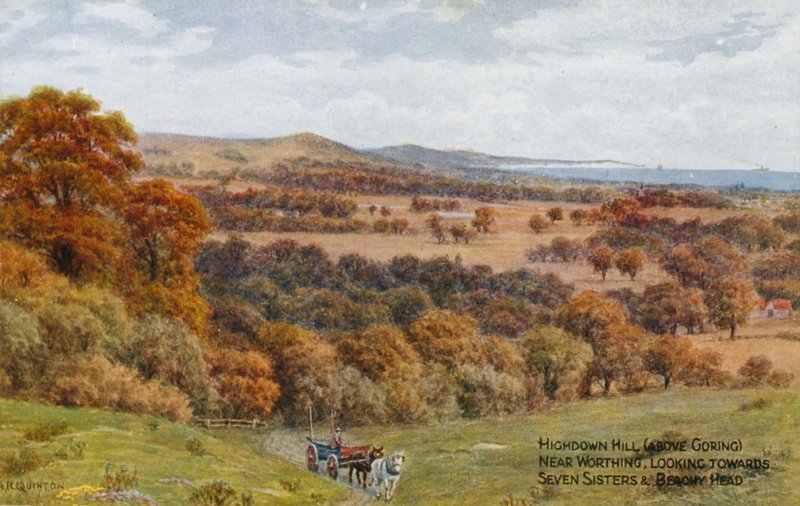 Highdown Hill (فوق Goring) ، بالقرب من Worthing ، يتطلع نحو Seven Sisters and Beachy Head بواسطة ألفريد روبرت كوينتون