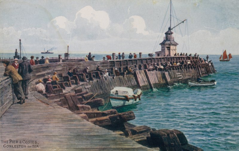 The Pier and Cosies ، جورليستون أون سي بواسطة ألفريد روبرت كوينتون
