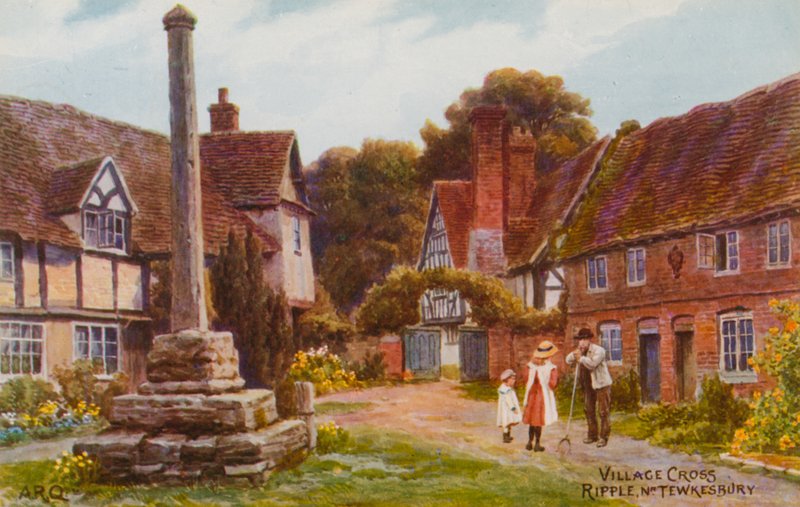 Village Cross ، تموج بالقرب من Tewkesbury بواسطة ألفريد روبرت كوينتون