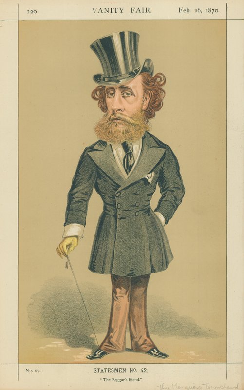 The Marquis (John) Townshend ، The Beggar&39;s Friend ، 26 فبراير 1870 ، Vanity Fair cartoon بواسطة ألفريد طومسون