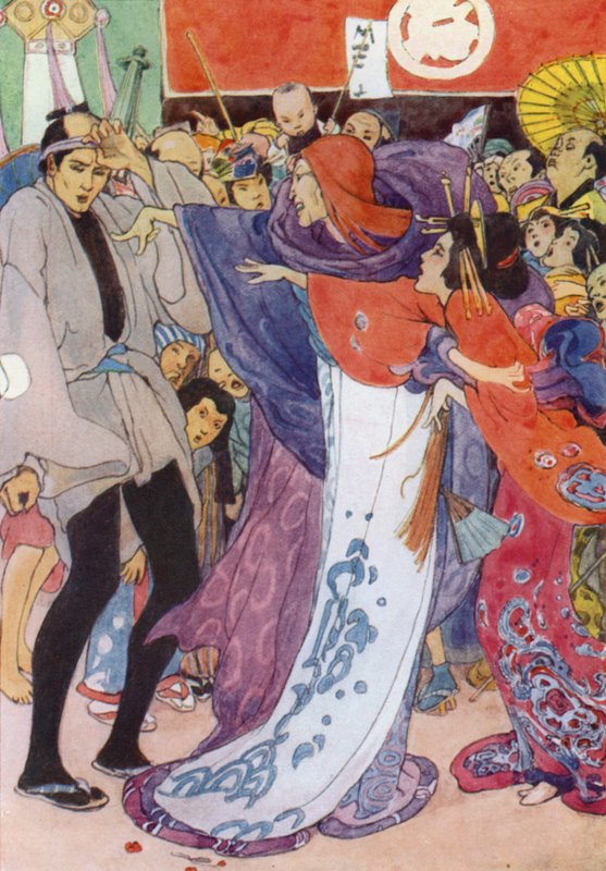 رسم توضيحي لـ The Story of The Mikado (لون ليثو) بواسطة أليس بولينغبروك (بعد) وودوارد