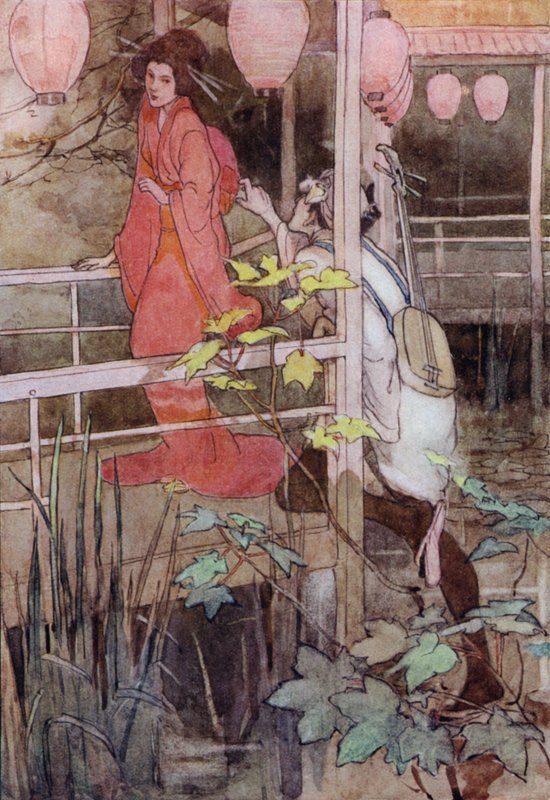 رسم توضيحي لـ The Story of The Mikado (لون ليثو) بواسطة أليس بولينغبروك (بعد) وودوارد