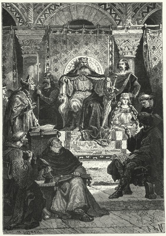 اجتماع مجلس الإمبراطور شارلمان (نقش) بواسطة ألفونس ماري دي (بعد) نوفيل