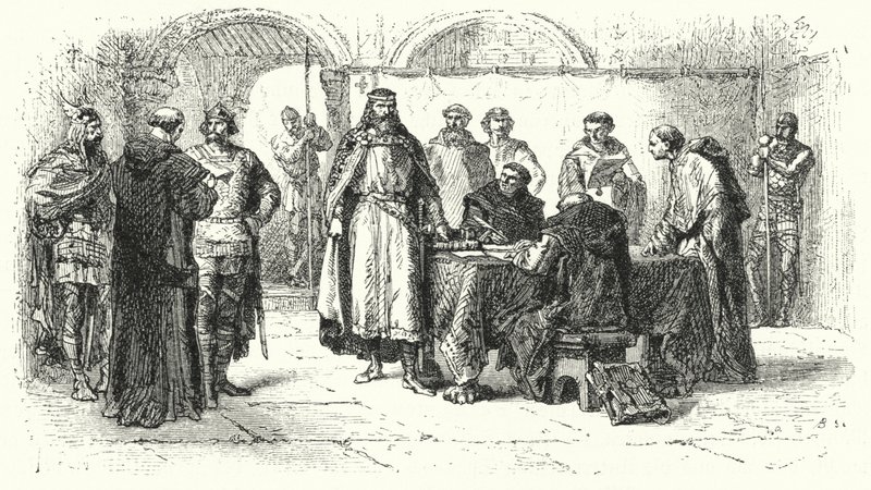 إعلان الكاثوليكية كدين للمملكة القوطية في إسبانيا في المجلس الثالث في توليدو ، 589 (نقش) بواسطة ألفونس ماري دي (بعد) نوفيل