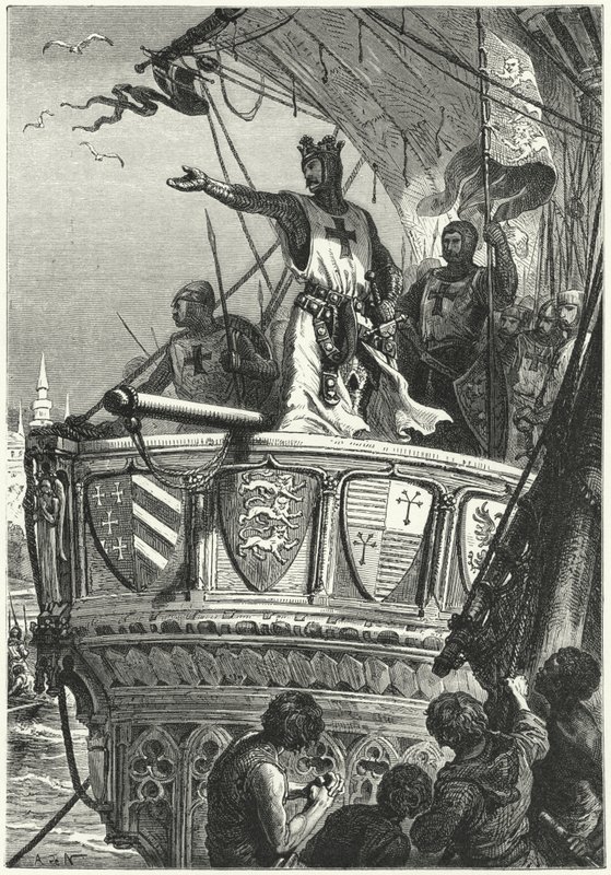 Return of the Crusaders from Palestine (engraving) بواسطة ألفونس ماري دي (بعد) نوفيل