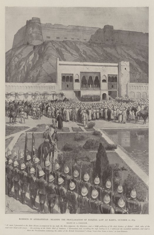 روبرتس في أفغانستان ، يقرأ إعلان الأحكام العرفية في كابول ، 12 أكتوبر 1879 بواسطة أميدي فوريستير