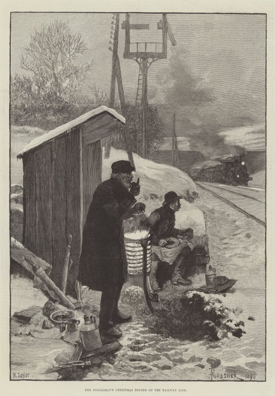 عشاء عيد الميلاد في Signalman على خط السكة الحديد بواسطة أميدي فوريستير