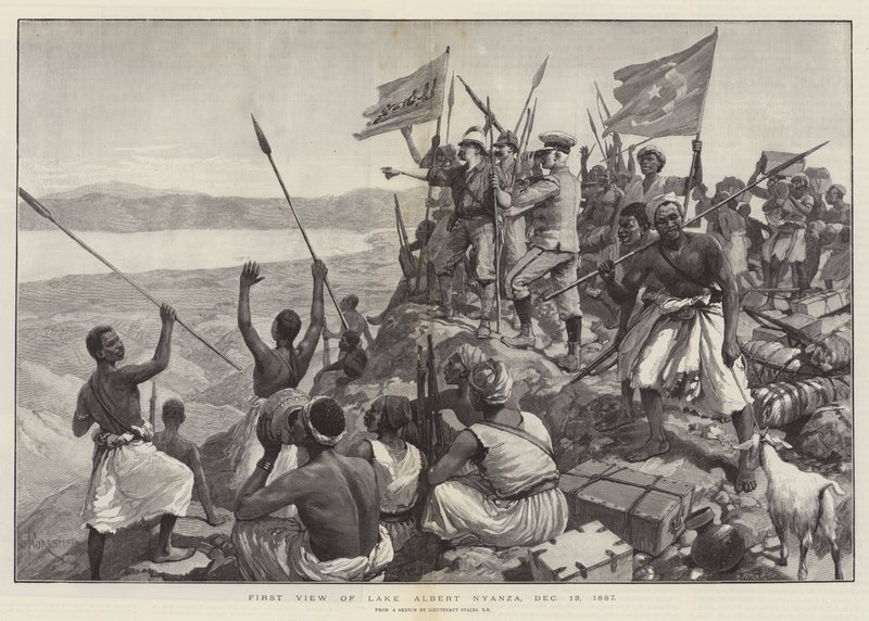 أول منظر لبحيرة ألبرت نيانزا ، 13 ديسمبر 1887 بواسطة أميدي فوريستير