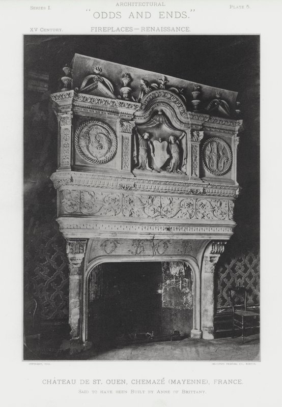 الموقد: Chateau De St Ouen ، Chemaze ، Mayenne ، فرنسا (b / w photo) بواسطة المصور الأمريكي (بعد)