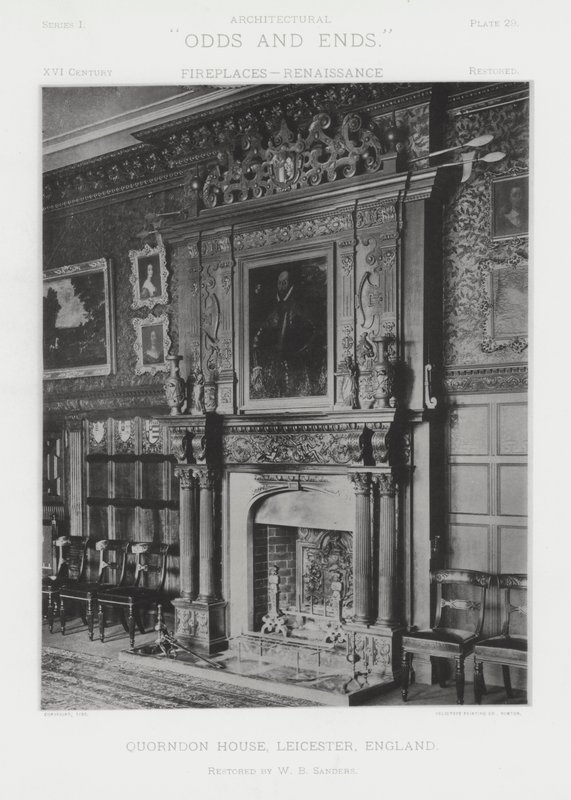 الموقد: Quorndon House ، ليستر ، إنجلترا (b / w photo) بواسطة المصور الأمريكي (بعد)