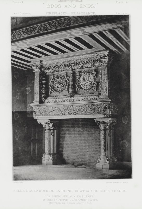 المدفأة: Salle Des Gardes De La Reine ، Chateau De Blois ، فرنسا (b / w photo) بواسطة المصور الأمريكي (بعد)