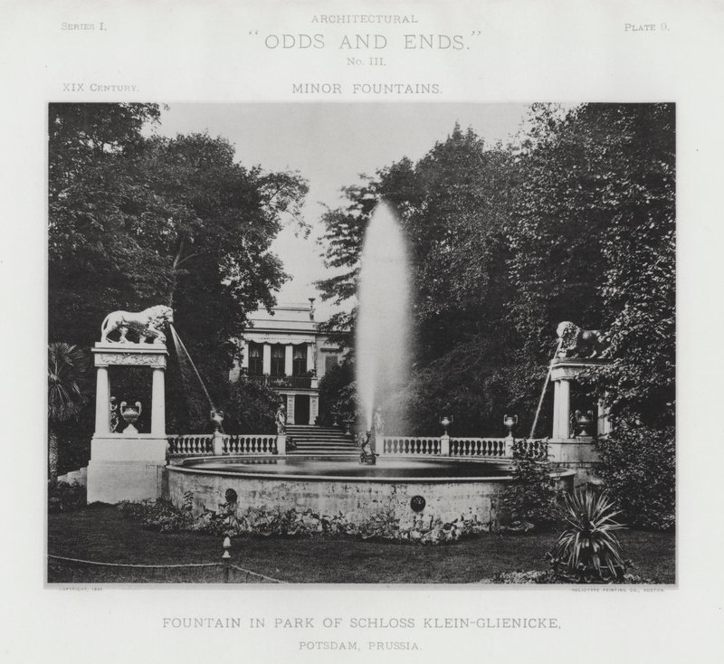 نافورة في حديقة Schloss Klein-Glienicke ، بوتسدام ، بروسيا (صورة b / w) بواسطة المصور الأمريكي (بعد)