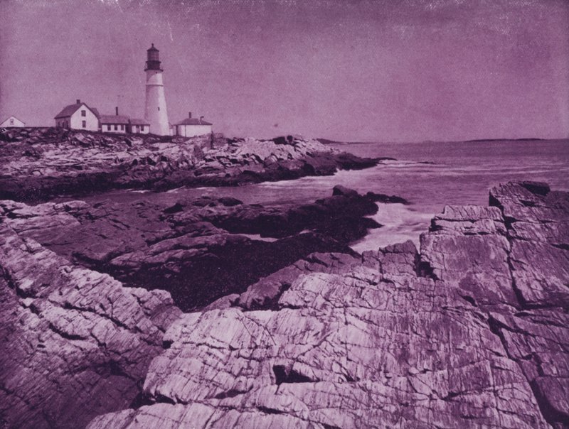 Light-house in the Harbor of Portland, Maine (b/w photo) بواسطة المصور الأمريكي (بعد)