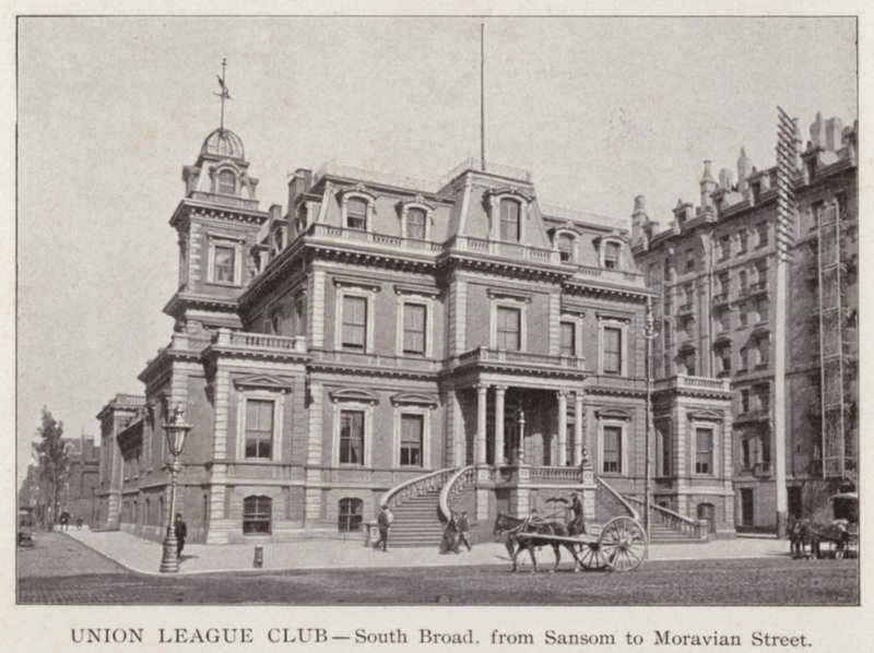 فيلادلفيا: Union League Club ، South Broad ، من Sansom إلى Moravian Street (b / w photo) بواسطة المصور الأمريكي (بعد)