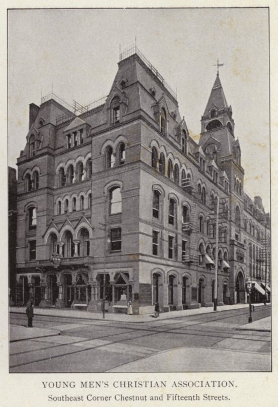 فيلادلفيا: جمعية الشبان المسيحيين ، Southeast Corner Chestnut و Fifteenth Streets (b / w photo) بواسطة المصور الأمريكي (بعد)