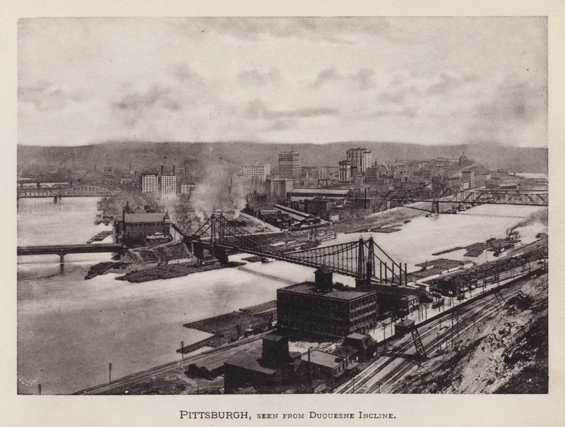 بيتسبرغ: بيتسبرغ ، شوهد من Duquesne Incline (b / w photo) بواسطة المصور الأمريكي (بعد)