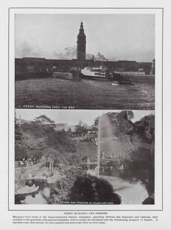 سان فرانسيسكو: Ferry Building and Ferries (b / w photo) بواسطة المصور الأمريكي (بعد)