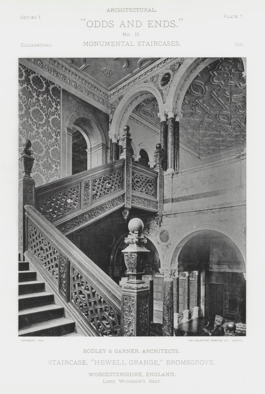 سلم ، "Hewell Grange ،" Bromsgrove ، Worcestershire ، إنجلترا (b / w photo) بواسطة المصور الأمريكي (بعد)