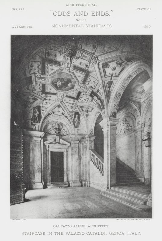 درج في Palazzo Cataldi ، جنوة ، إيطاليا (b / w photo) بواسطة المصور الأمريكي (بعد)