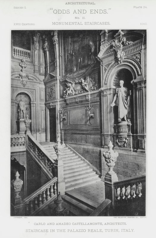 درج في Palazzo Reale ، تورين ، إيطاليا (b / w photo) بواسطة المصور الأمريكي (بعد)
