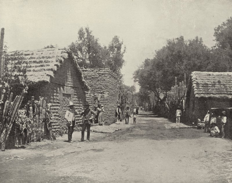 مشهد الشارع في سانتا أنيتا ، المكسيك (صورة b / w) بواسطة المصور الأمريكي (بعد)