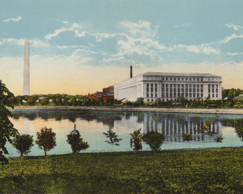 Washington DC: The New Bureau of Printing and Engraving on Potomac Park and Basin (photo) بواسطة المصور الأمريكي (بعد)