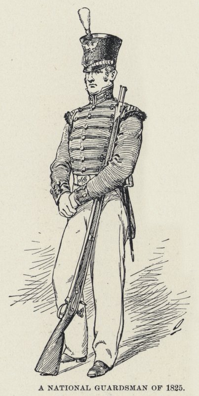 حارس وطني عام 1825 (ليثو) بواسطة المدرسة الأمريكية
