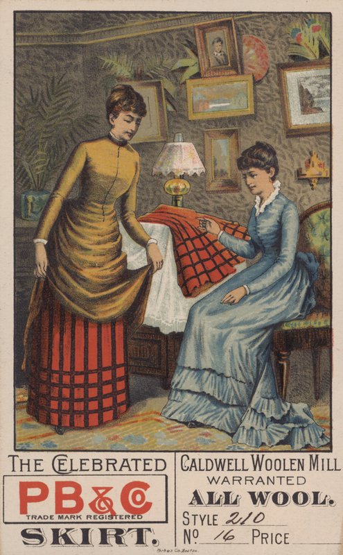 Advertisement for woollen skirts (colour litho) بواسطة المدرسة الأمريكية