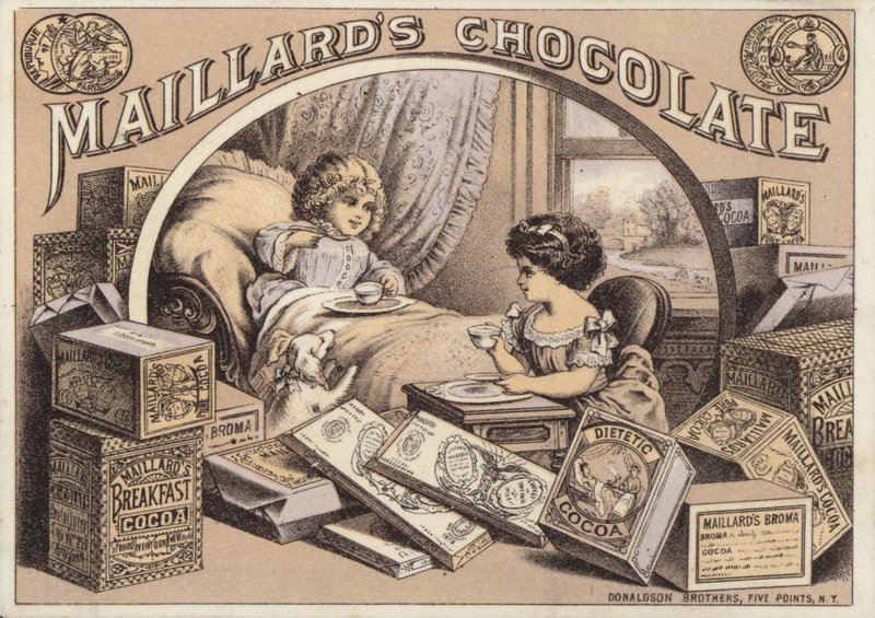 أطفال يشربون الشوكولاتة ، إعلان لـ Maillards Chocolate بواسطة المدرسة الأمريكية