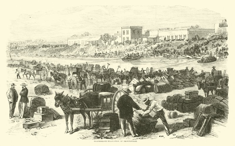 الإخلاء الكونفدرالي من براونزفيل ، نوفمبر 1863 بواسطة المدرسة الأمريكية