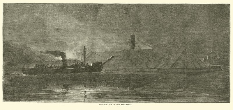 تدمير ألبيمارل ، أكتوبر 1864 بواسطة المدرسة الأمريكية