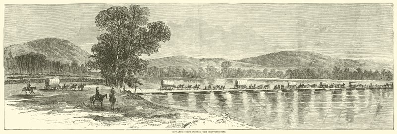 فيلق Howards يعبر Chattahoochee ، يوليو 1864 بواسطة المدرسة الأمريكية