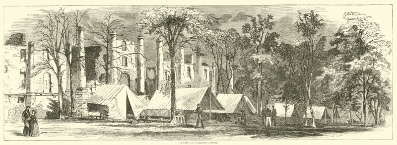 في المخيم في وارينتون سبرينغز ، أكتوبر 1863 بواسطة المدرسة الأمريكية