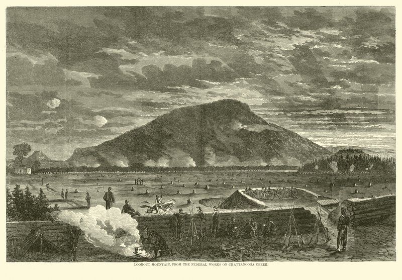 جبل لوكأوت ، من الأعمال الفيدرالية على تشاتانوغا كريك ، نوفمبر 1863 بواسطة المدرسة الأمريكية