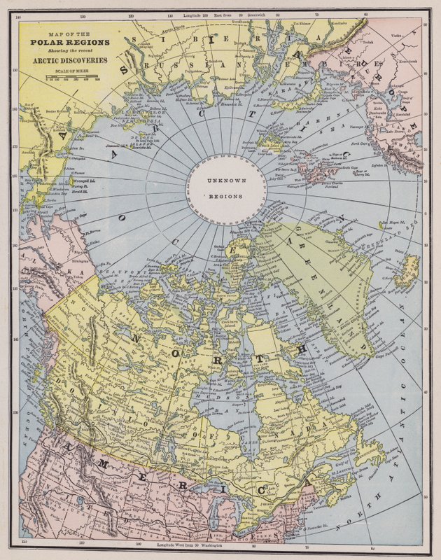 Map of the Arctic (coloured engraving) بواسطة المدرسة الأمريكية