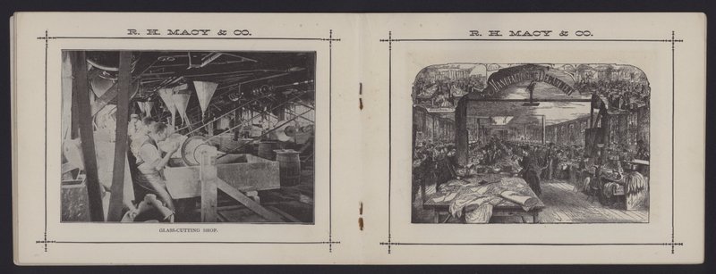 Pages from a booklet about R H Macy & Co, New York, ie Macy