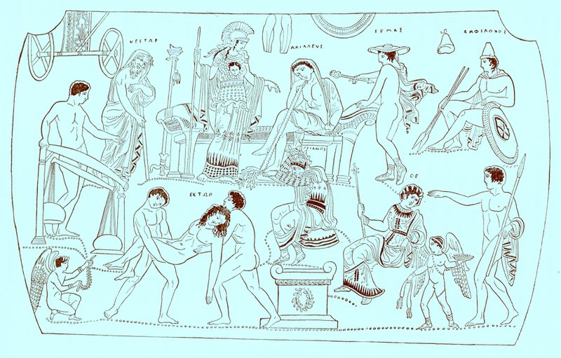 فدية Hektor ، توضيح من تاريخ اليونان بواسطة فيكتور دوروي ، نشر عام 1890 (صورة محسنة رقميًا) بواسطة المدرسة الأمريكية