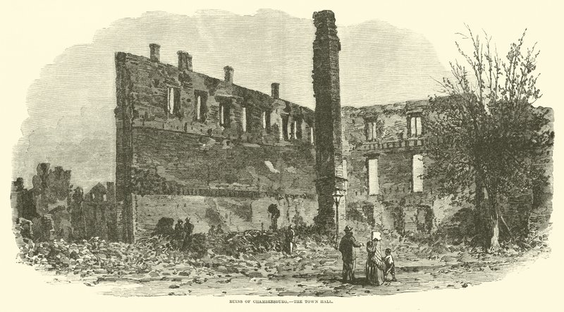 أطلال تشامبرسبورغ ، مجلس المدينة ، سبتمبر 1864 بواسطة المدرسة الأمريكية