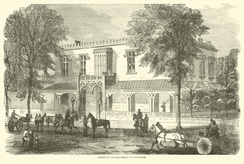 مقر شيرمانز في سافانا ، ديسمبر 1864 بواسطة المدرسة الأمريكية