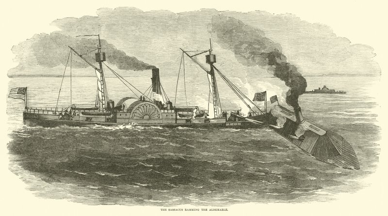 ال Sassacus صدمت Albemarle أكتوبر 1864 بواسطة المدرسة الأمريكية