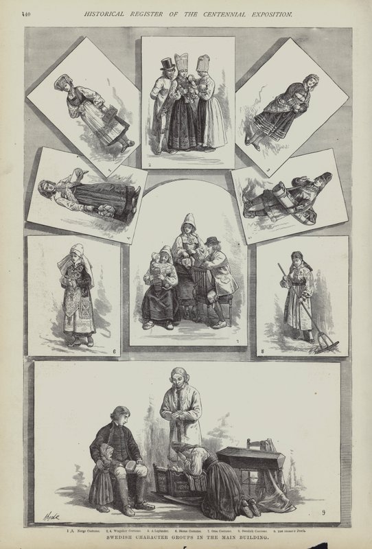 Traditional Swedish costumes, Centennial Exposition, Philadelphia, Pennsylvania, USA بواسطة المدرسة الأمريكية