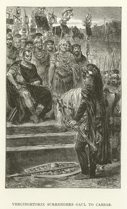 Vercingetorix يستسلم الغال لقيصر بواسطة المدرسة الأمريكية