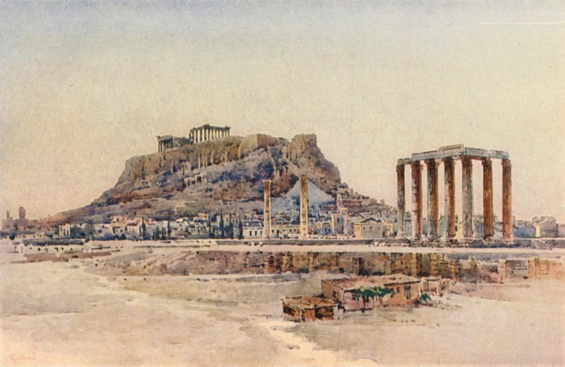 أكروبوليس ، أثينا ، اليونان (لون ليثو) بواسطة أنجيلوس جياللينوس
