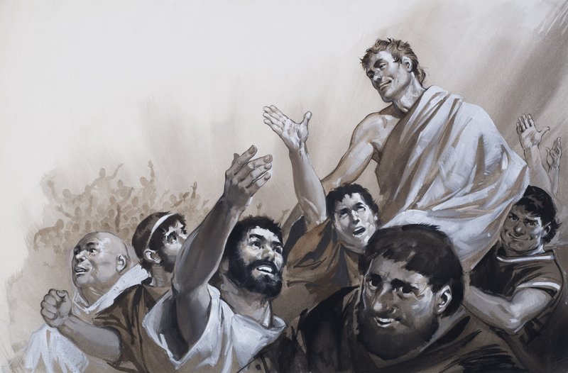 عهد أغريبا، من "المجد الذي كان لروما" (غواش على ورق) بواسطة أنجوس ماكبرايد