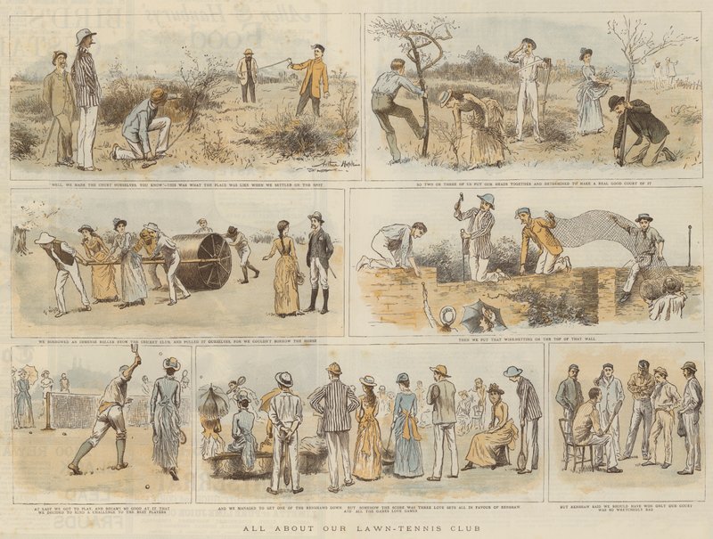 كل شيء عن نادي العشب للتنس (chromolitho) بواسطة آرثر هوبكنز