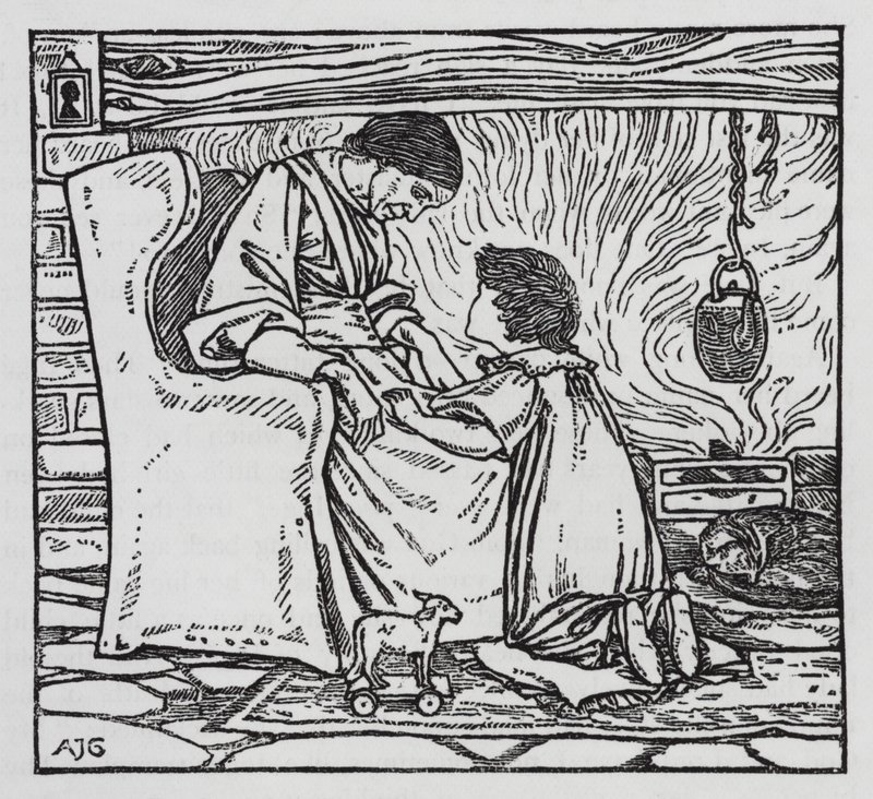 هانز كريستيان أندرسن: الفتاة التي دست على الرغيف (ليثو) بواسطة آرثر جوزيف جاسكين