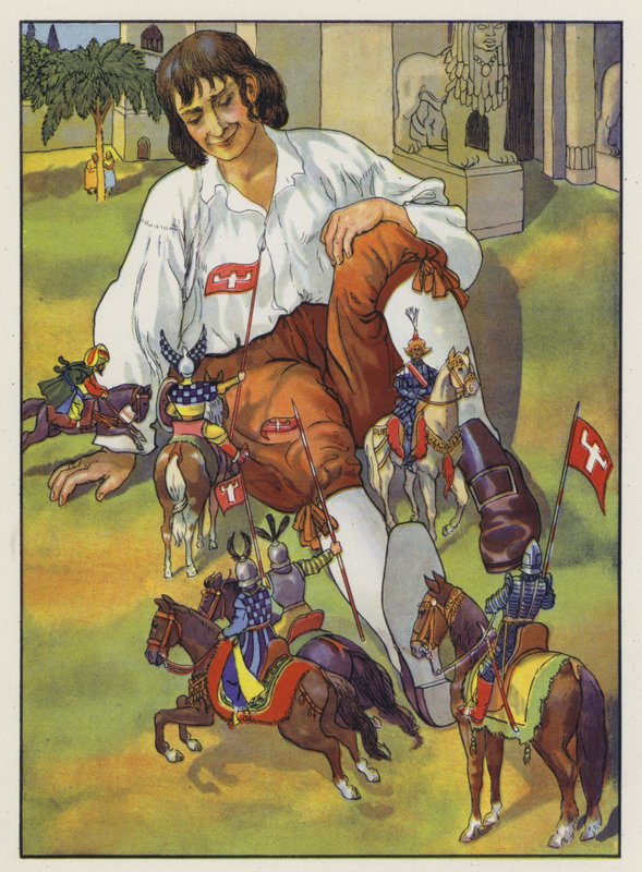 رسم توضيحي لـ Gullivers Travels لجوناثان سويفت بواسطة آرثر شاينر