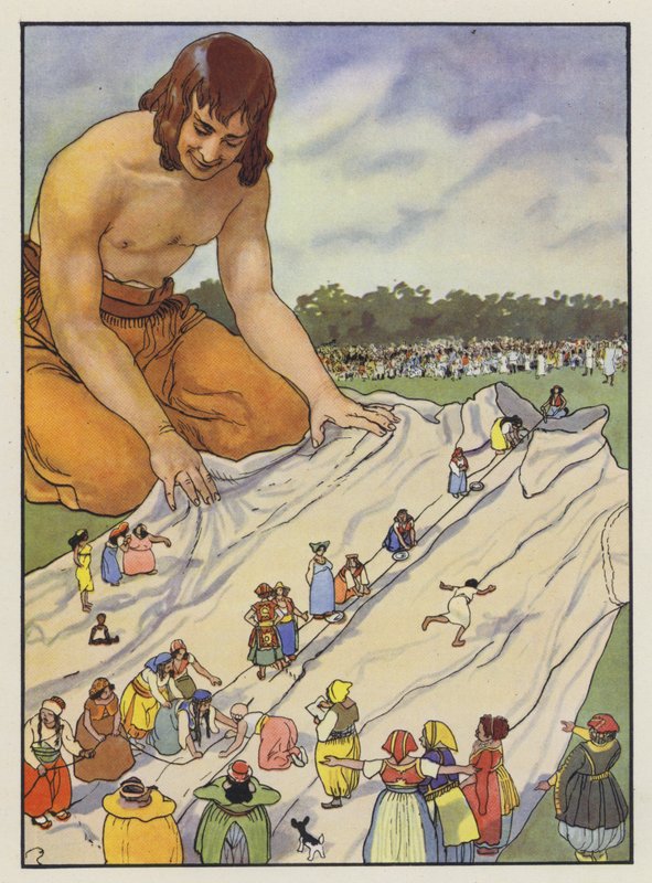 رسم توضيحي لـ Gullivers Travels لجوناثان سويفت بواسطة آرثر شاينر