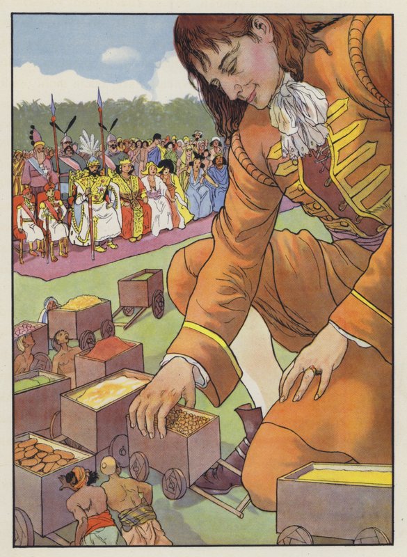 رسم توضيحي لـ Gullivers Travels لجوناثان سويفت بواسطة آرثر شاينر